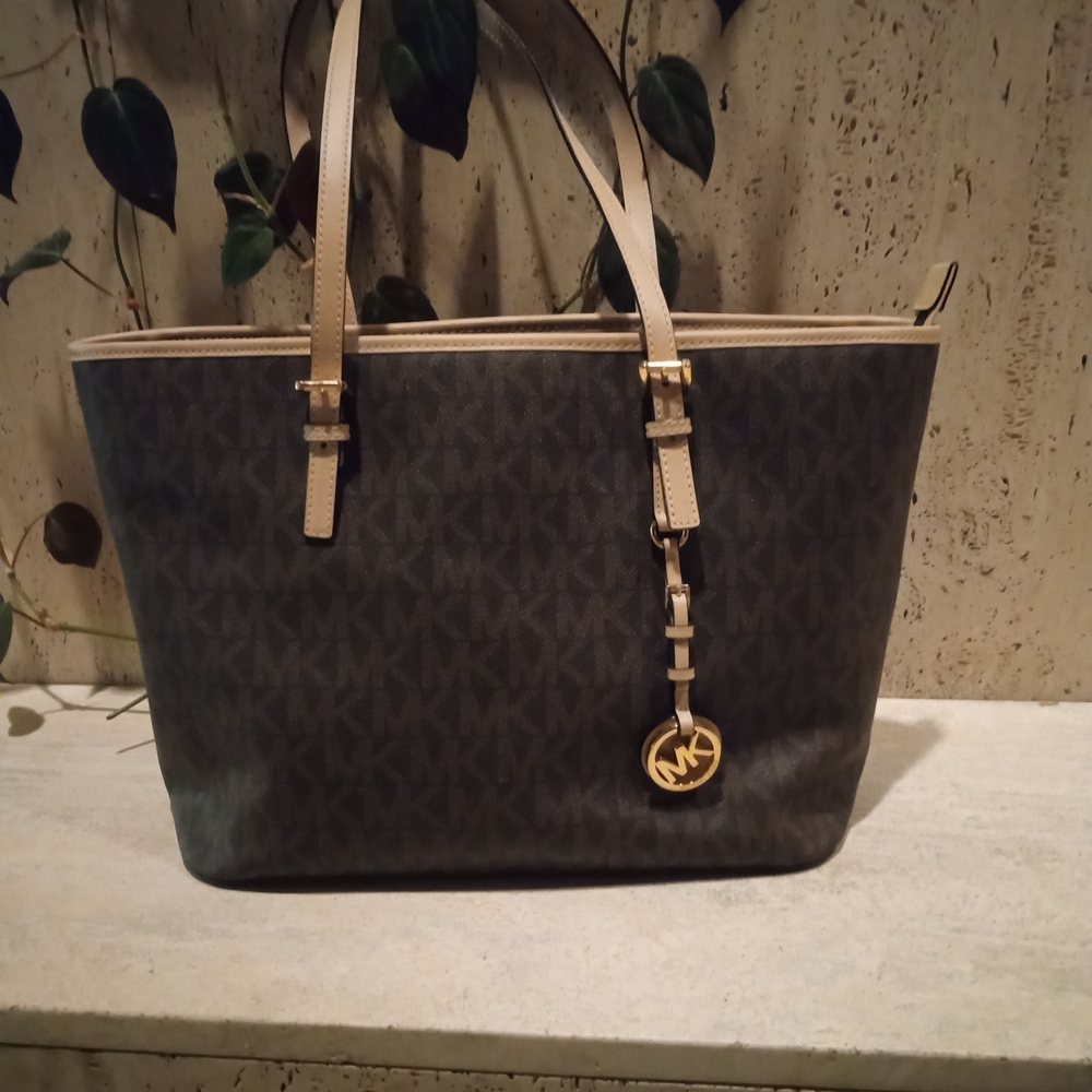 Michael Kors Brown and Tan Signature Tote